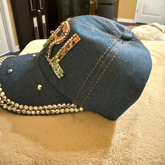 Embellished Denim 'GIRL' Cap NWOT - Picture 2 of 5